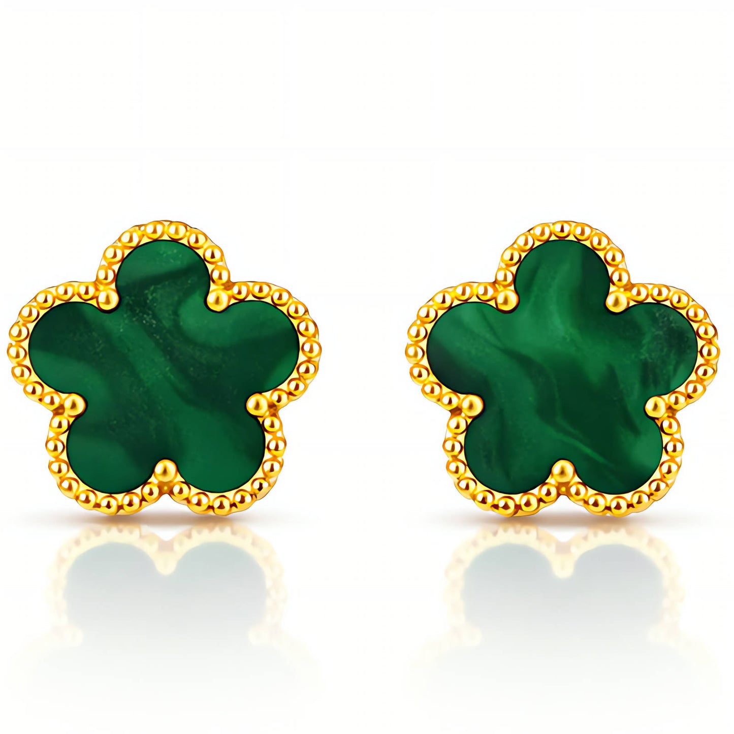 FLOWER MATCHA OHRRING 18K VERGOLDET