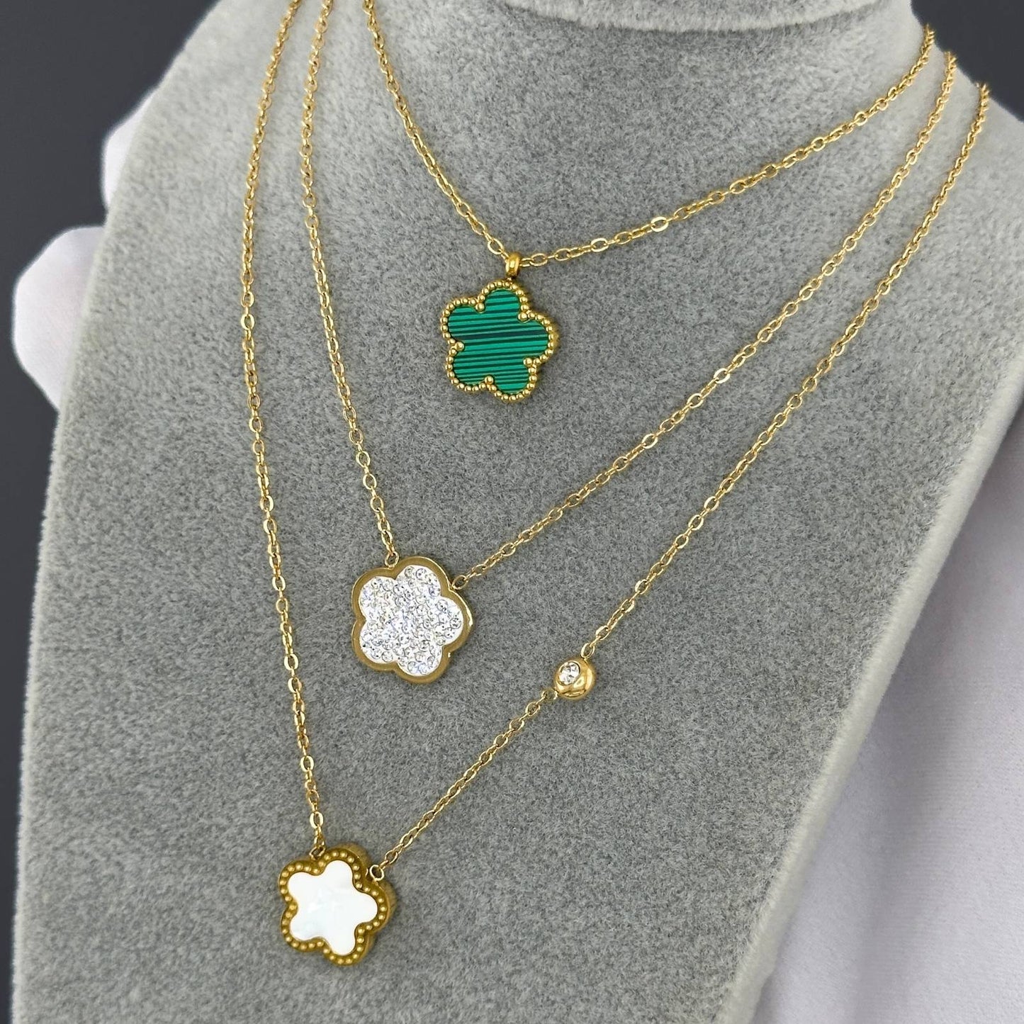 FLOWER MATCHA HALSKETTE 18K VERGOLDET