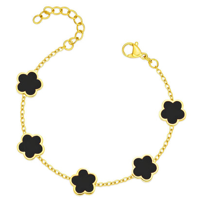 FLOWER NOIR ARMBAND 18K VERGOLDET
