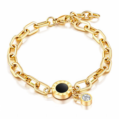 MIROIR NOIR ARMBAND 18K VERGOLDET