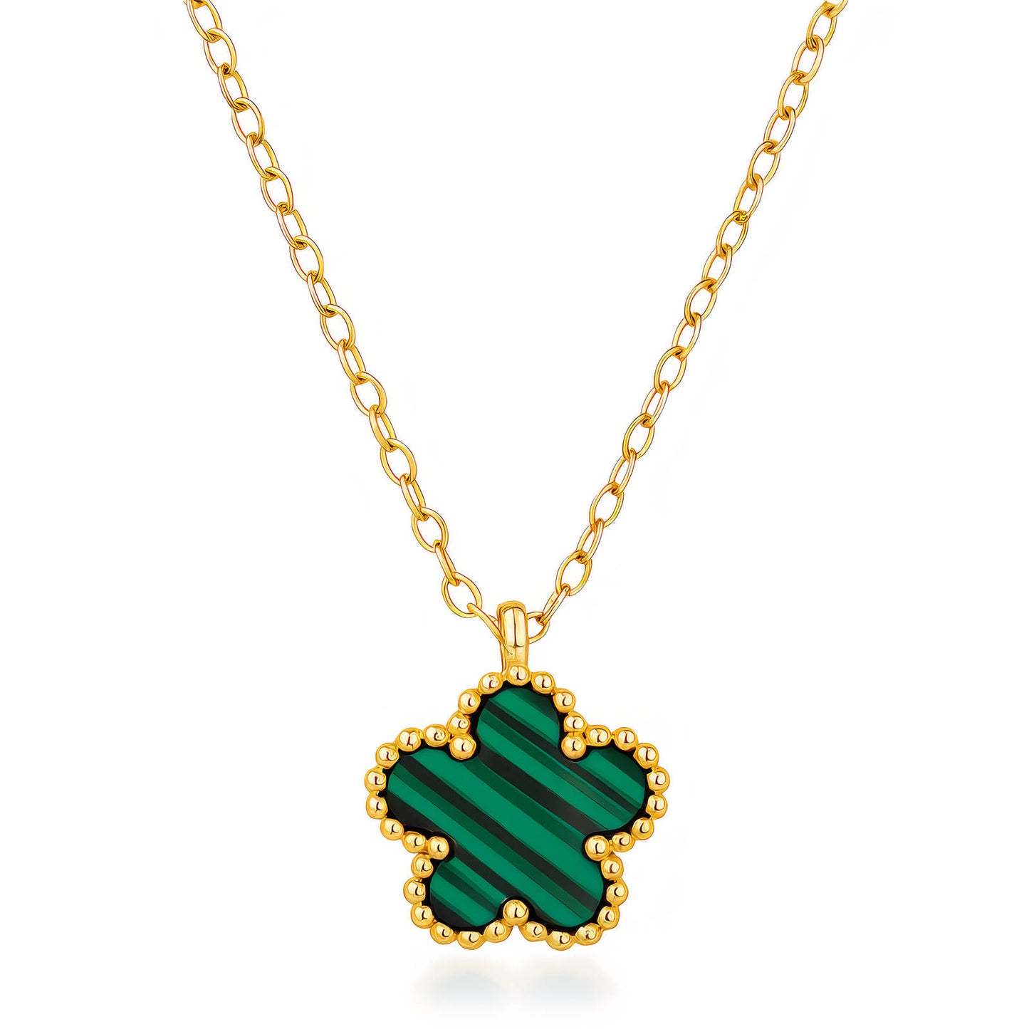 FLOWER MATCHA HALSKETTE 18K VERGOLDET