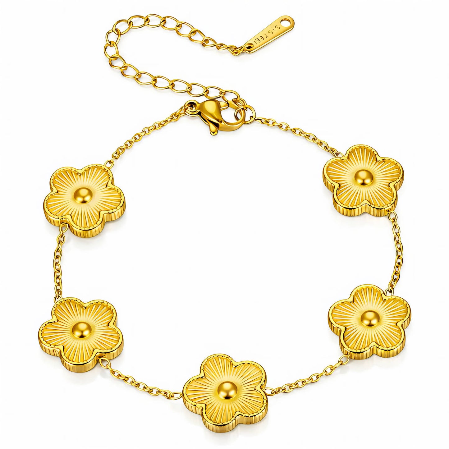 FLOWER ARMBAND 18K VERGOLDET