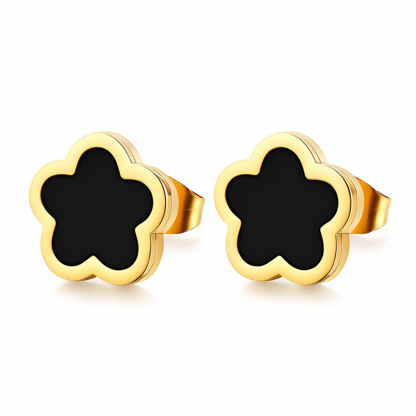 FLOWER NOIR OHRRING 18K VERGOLDET