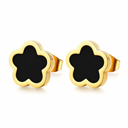 FLOWER NOIR OHRRING 18K VERGOLDET