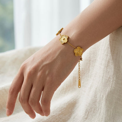 FLOWER ARMBAND 18K VERGOLDET