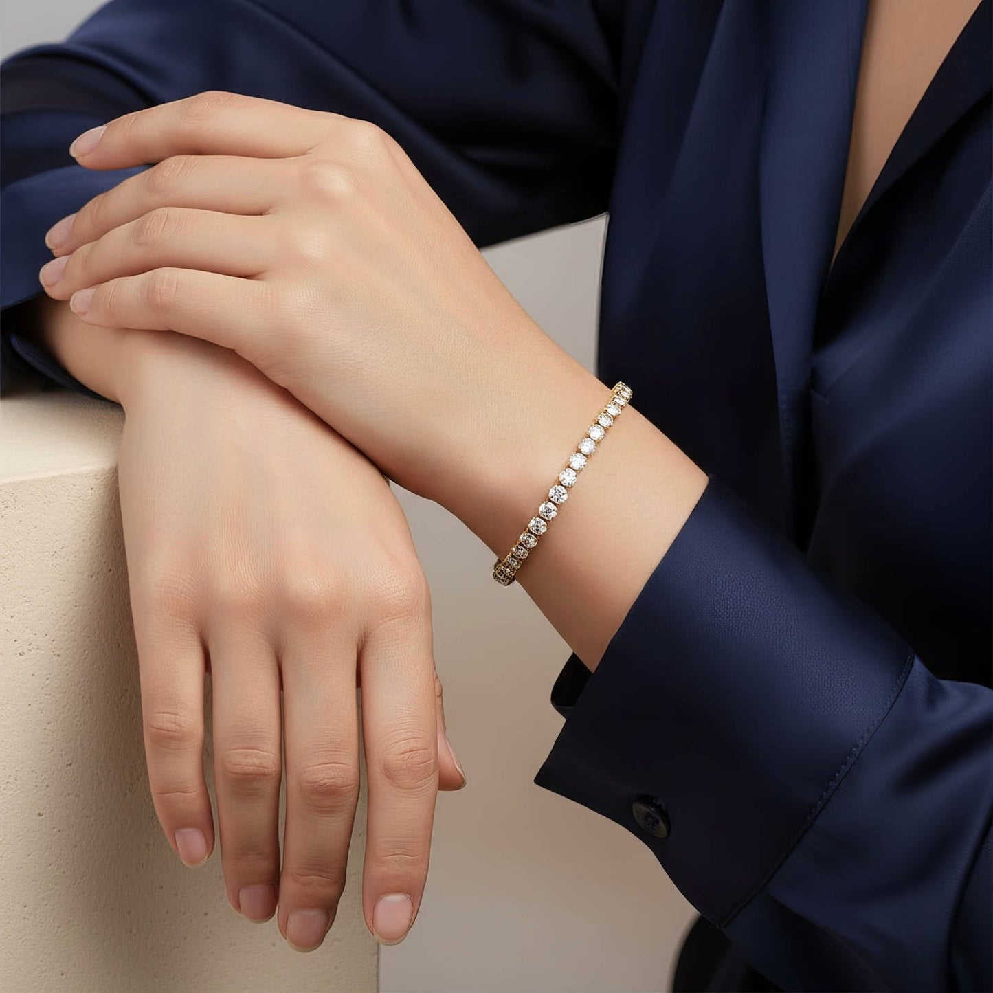 TENNIS ARMBAND 18K VERGOLDET